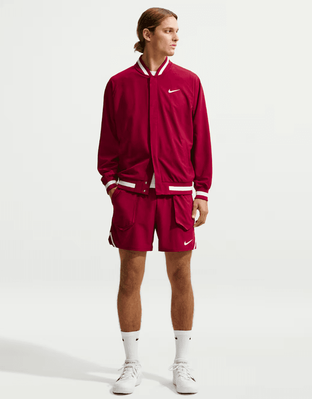 NikeCourt Slam Men's Dri-FIT Tennis Shorts (Team Red / Pale Ivory)