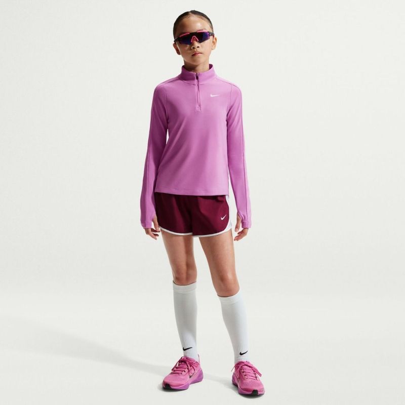 Nike Girls' Dri-FIT Long Sleeve 1/4 Zip Top (Light Magenta / White)