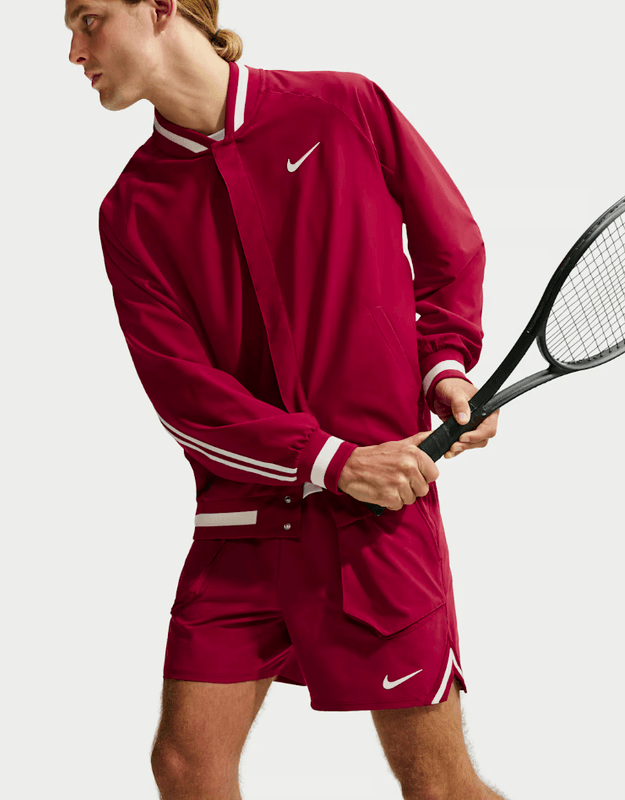 NikeCourt Slam Men's Dri-FIT Tennis Shorts (Team Red / Pale Ivory)