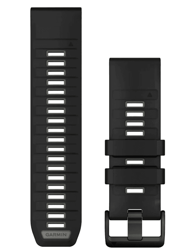 Garimin Quickfit 26mm Fenix 8 Watch Band (Black / Pebble Gray Silicone)